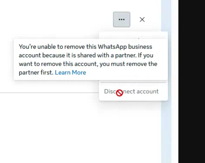 account because it is shared with a partner Coexistence Error