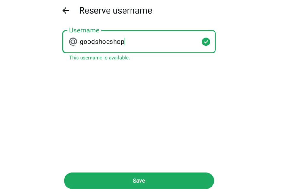 reserve username for WhatsApp