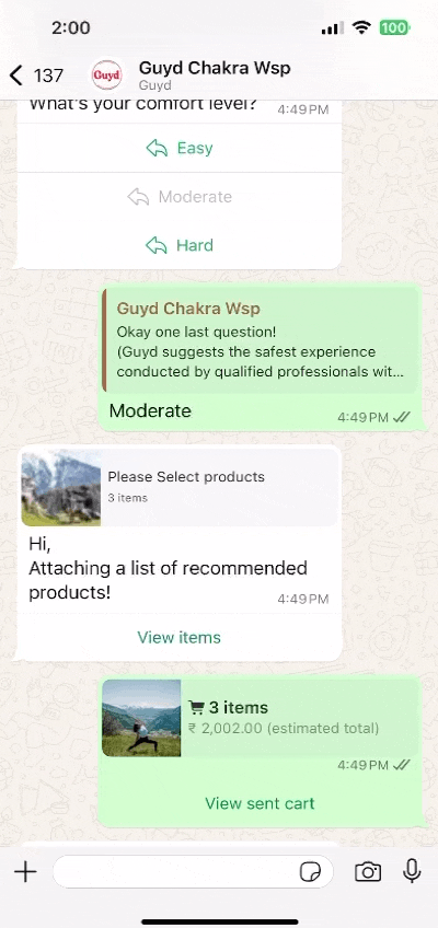 WhatsApp product catalog demo
